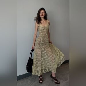 COLLINA STRADA OLIVE PAMELA DRESS Size S